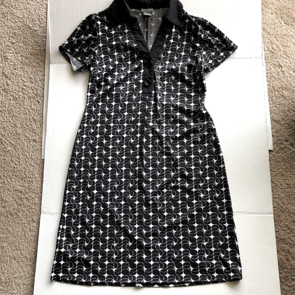 Ann Taylor Geometric Blk/wht Dress, 4